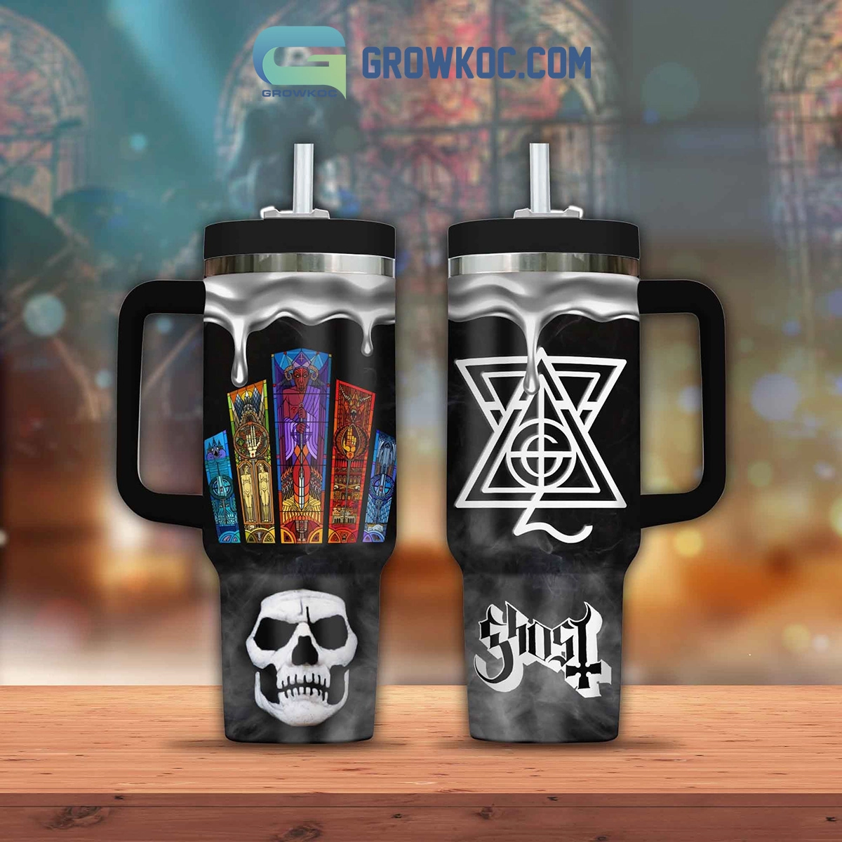 Ghost Rock Band Fan 30oz or 40oz Stainless Steel Tumbler With Handle HG