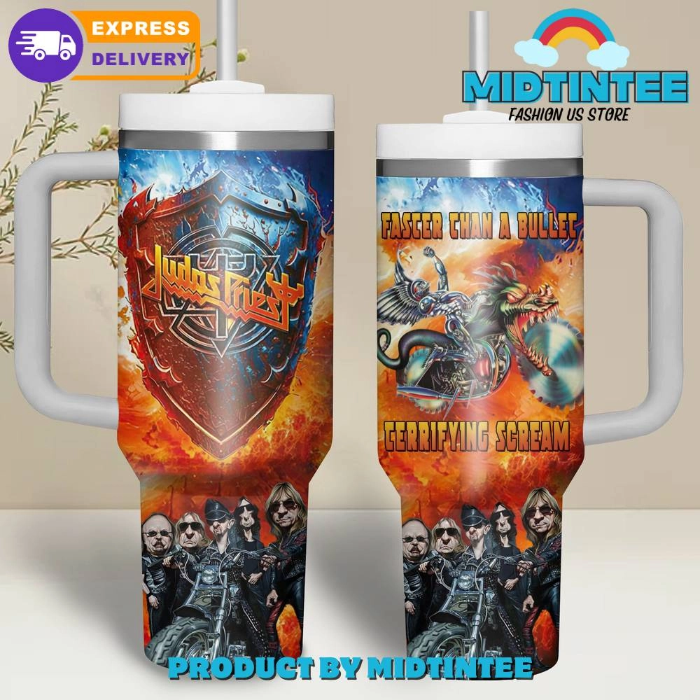 Judas Priest Fascer Than A Bullet Cerrifying Scream Gift for her,him, Birthday Xmas Halloween Gift 30oz or 40oz Tumbler LN