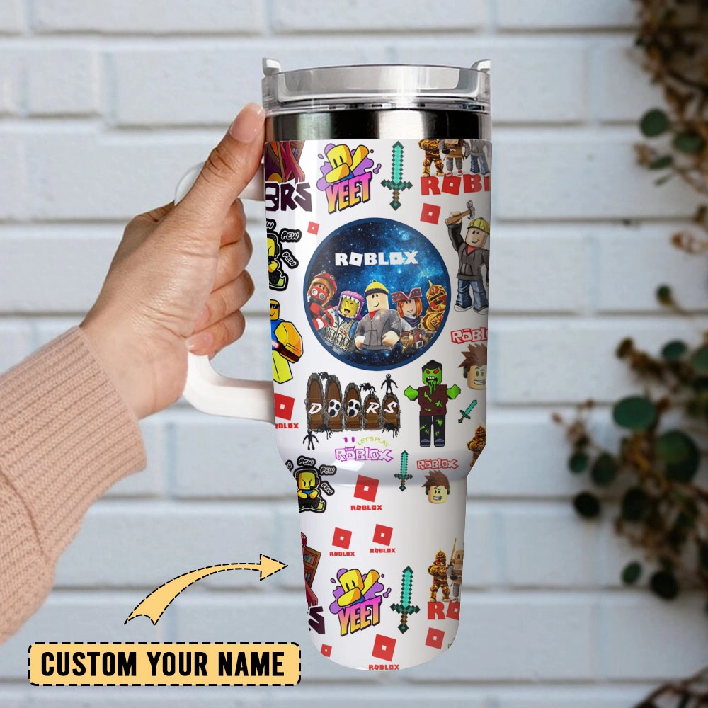 Roblox Lego Custom Quencher 30oz or 40oz Stainless Steel Tumbler With Handle, Best gifts for Friend Family NVA