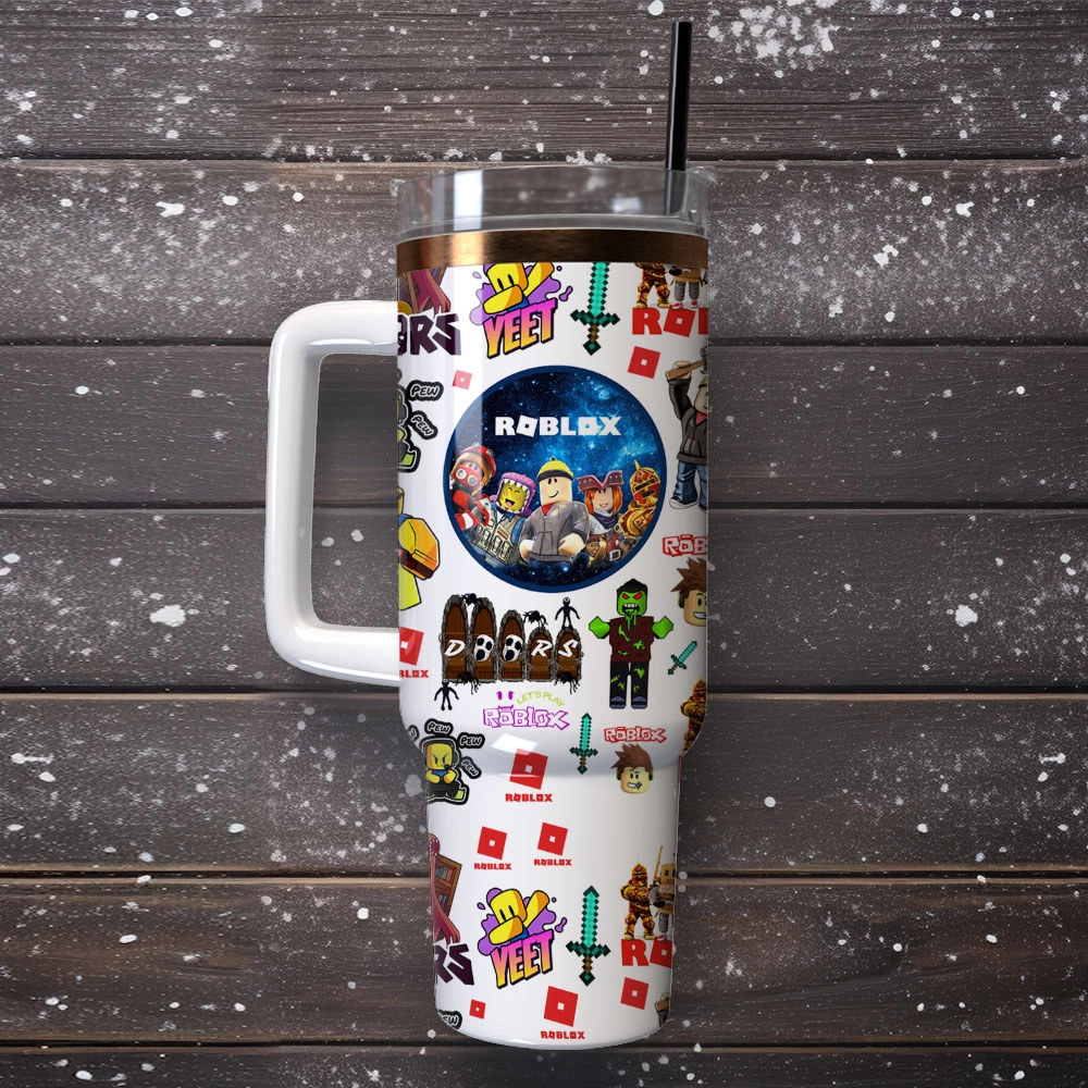 Roblox Lego Custom Quencher 30oz or 40oz Stainless Steel Tumbler With Handle, Best gifts for Friend Family NVA