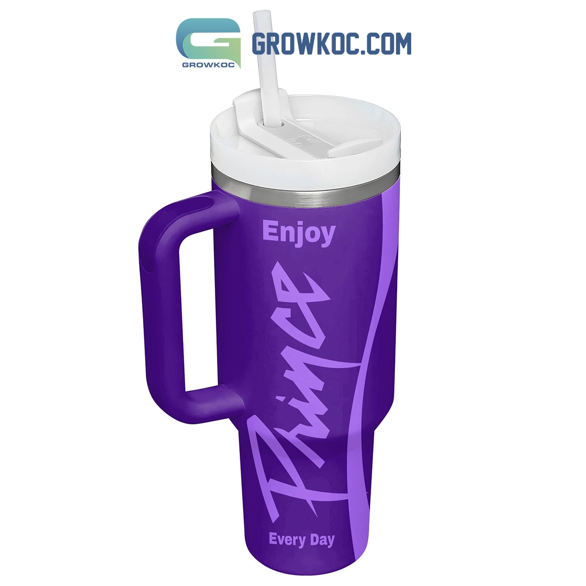 Prince Enjoy Every Day Purple Love 30oz or 40oz Stainless Steel Tumbler With Handle HG