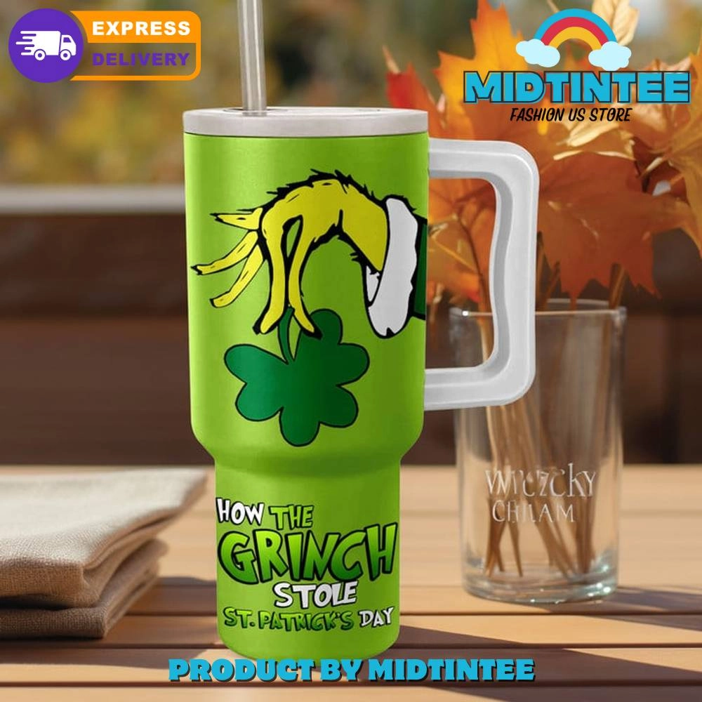 The Grinch Happy St Patricks Day Gift for her, him, Birthday Xmas Halloween Gift 30oz or 40oz Tumbler LN