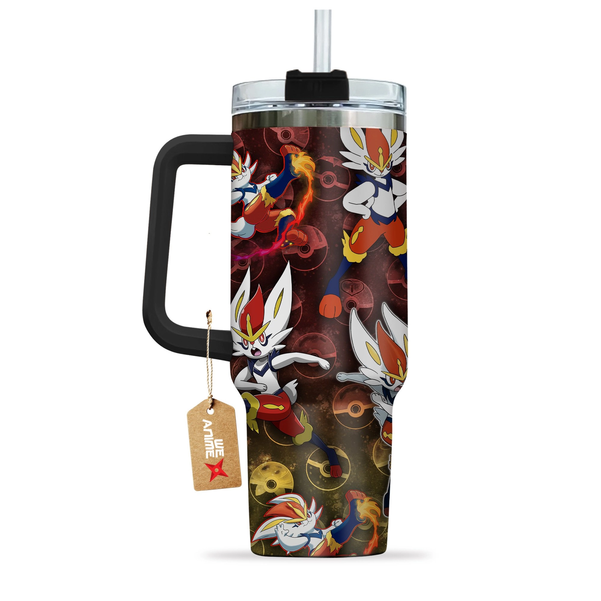 Cinderace Pokemon Anime Custom Quencher 30oz Or 40oz Stainless Steel Tumbler With Handle HG