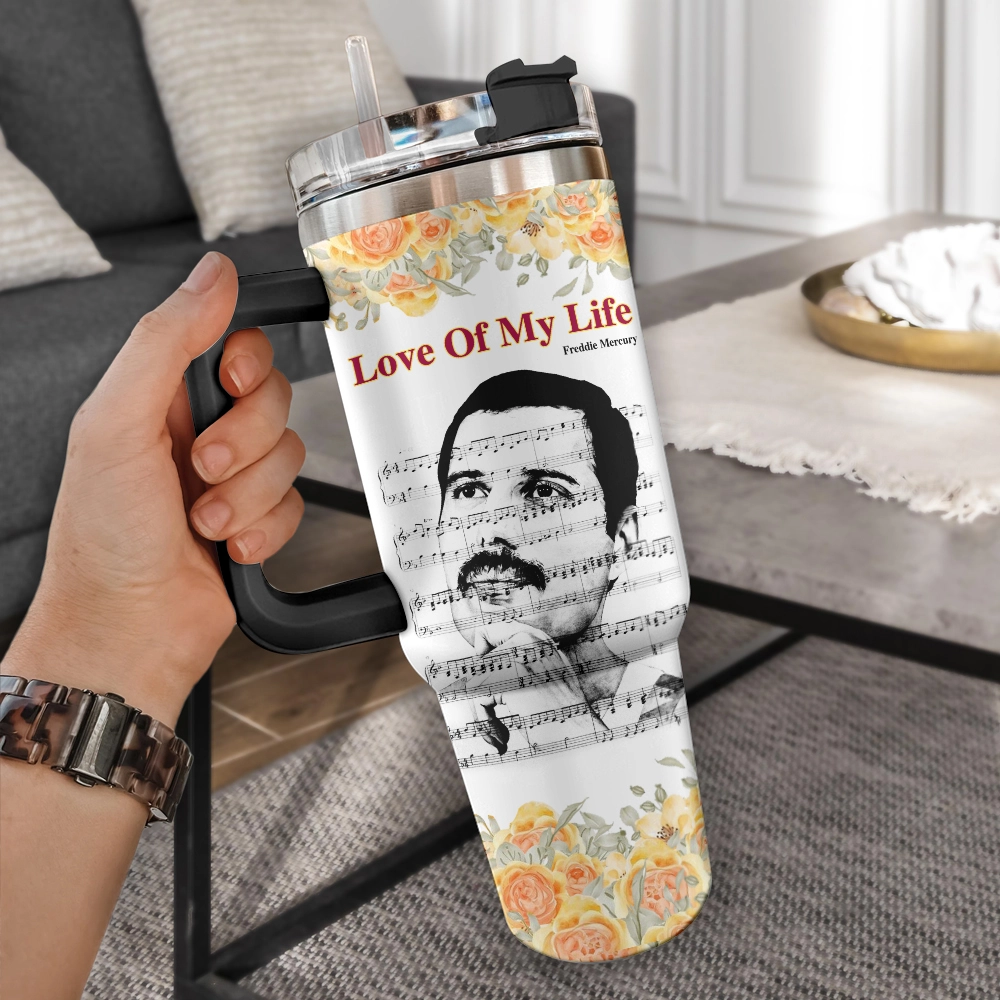 Freddie Mercury Queen Music Custom Quencher 30oz or 40oz Stainless Steel Tumbler HG With Handle