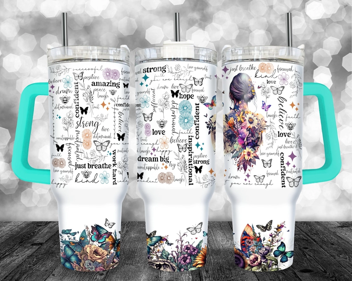 30oz or 40oz Tumbler Positive Affirmations Tumbler Gift For Her Him Birthday Gift LN