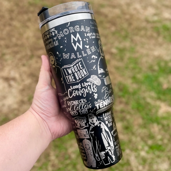 Morgan Wallen Signature Engraved Tumbler 30oz or 40oz Gift for Country Music Fan Cup HG