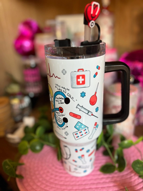 30oz or 40oz tumbler quencher tumbler tumbler with handle Nurse Life Nurse Tumbler Gift for Nurse Birthday Anniversary Gift HFN