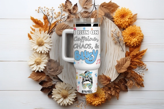 Mumlife And Bluey Party Cartoon 30oz or 40oz Quencher Tumbler LN Bluey And Friends