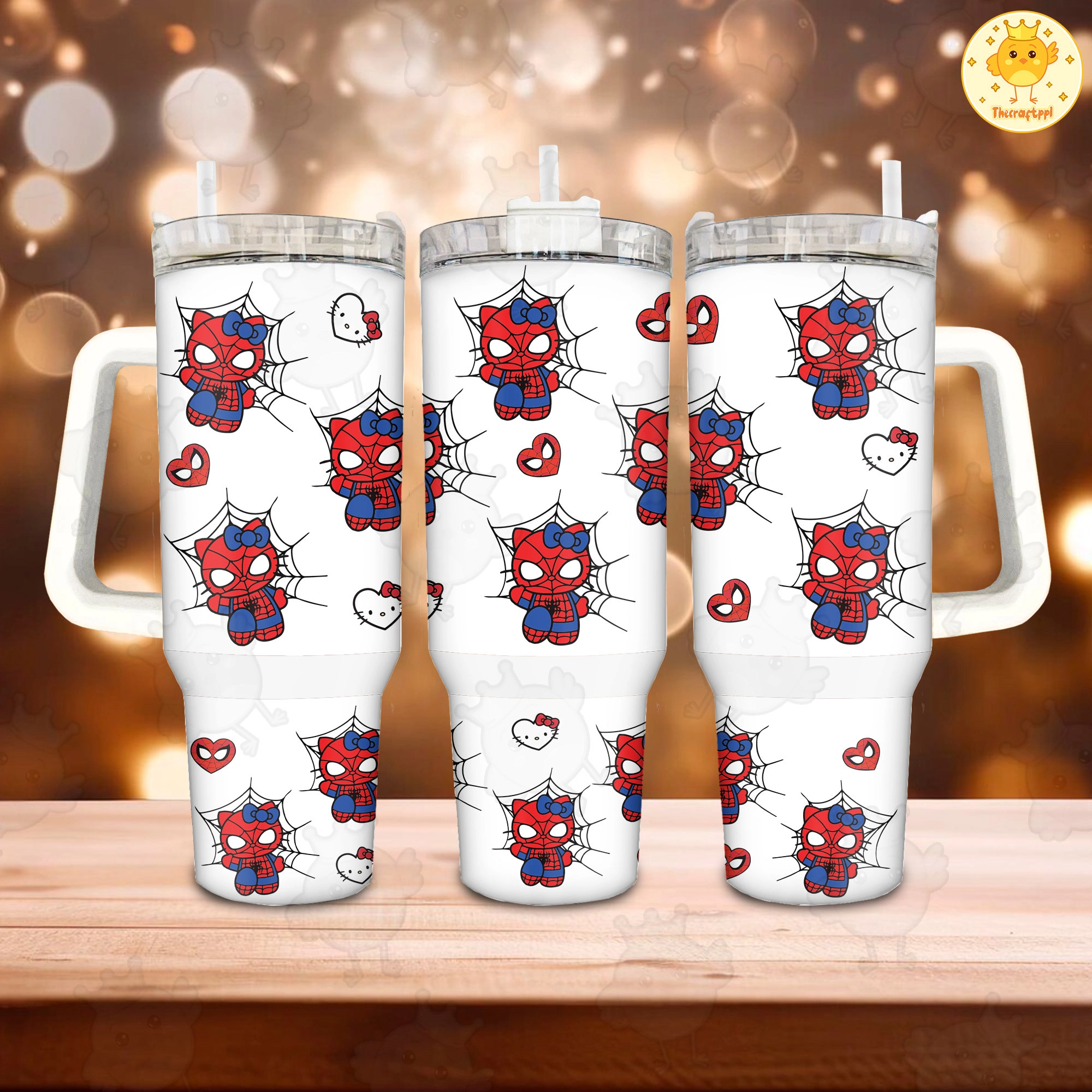 Superhero SpiderCat SpiderKitty 30oz or 40oz Tumbler with Handle, Birthday Anniversary Tumbler Gift HFN