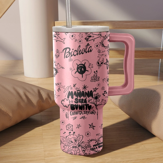 Karol G Bichota Music Custom Stanley Quencher 40oz Stainless Steel Tumbler HG With Handle