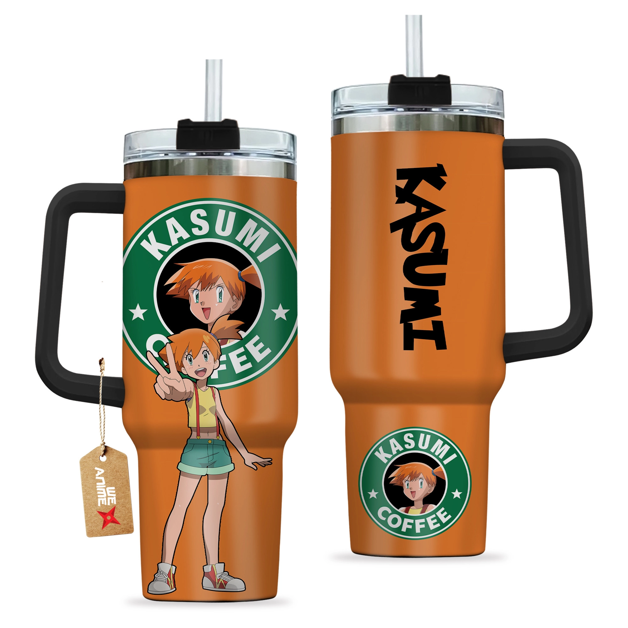Misty Kasumi Coffee Pokemon Anime Custom Quencher 30oz or 40oz Stainless Steel Tumbler With Handle HG