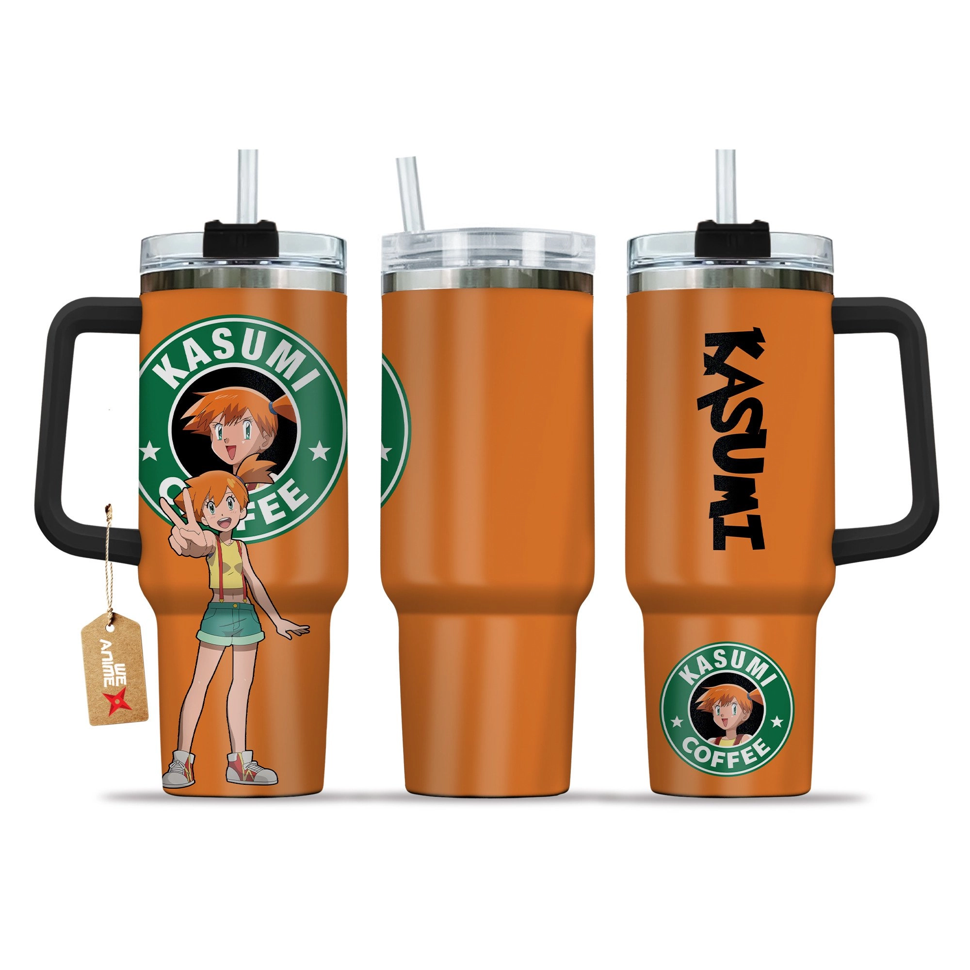 Misty Kasumi Coffee Pokemon Anime Custom Quencher 30oz or 40oz Stainless Steel Tumbler With Handle HG