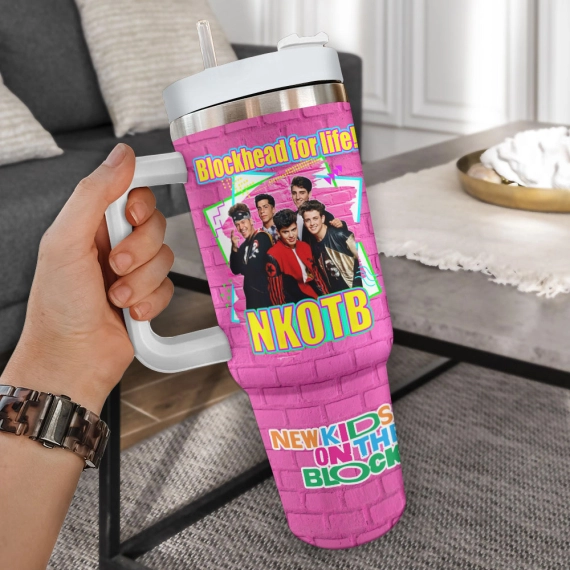 NKOTB Music Custom Quencher 30oz or 40oz Stainless Steel Tumbler HG With Handle