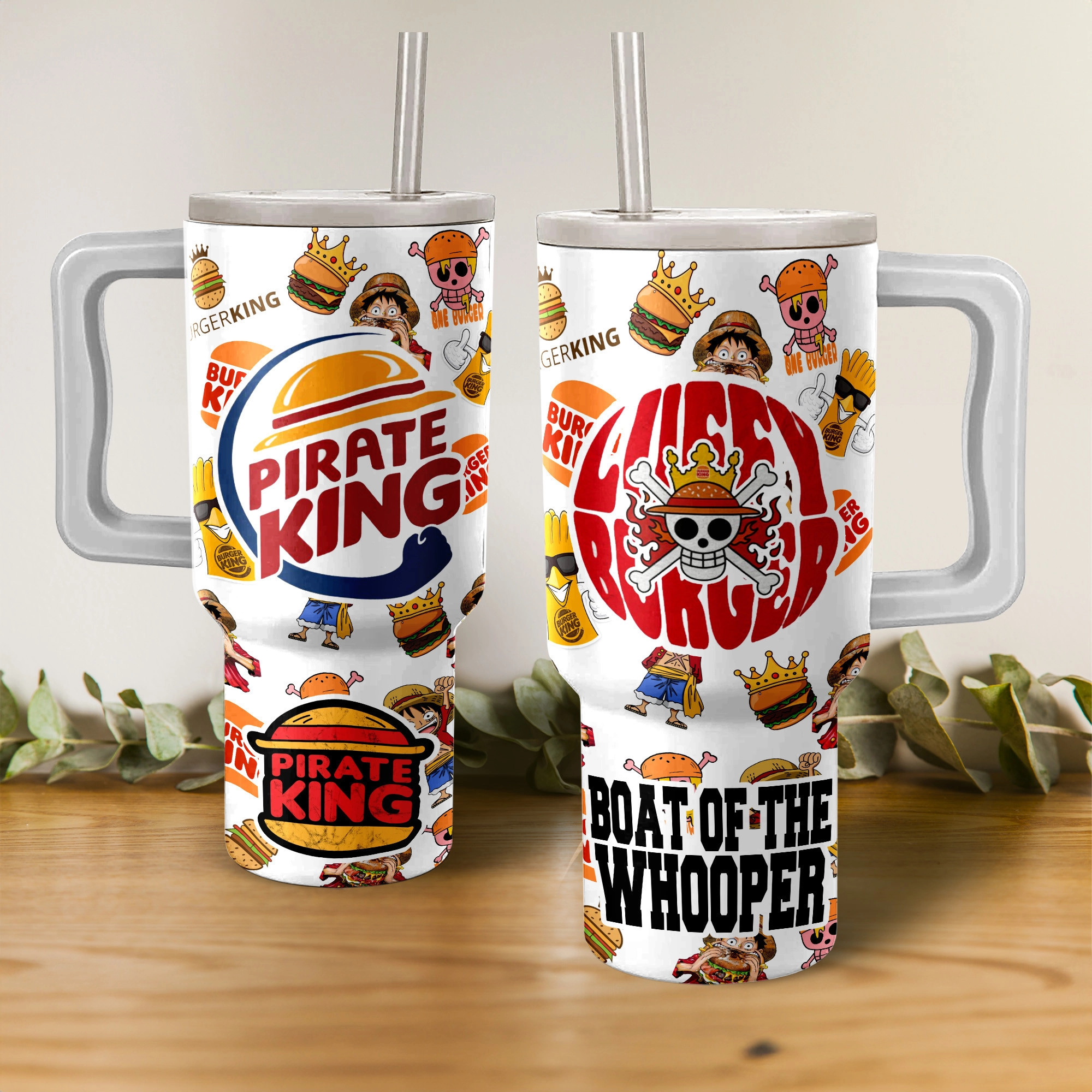 Pirate King One Piece Anime Custom Quencher 30oz Or 40oz Stainless Steel Tumbler With Handle HG