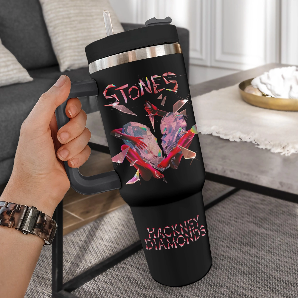 The Rolling Stones Music Custom Quencher 30oz or 40oz Stainless Steel Tumbler HG With Handle