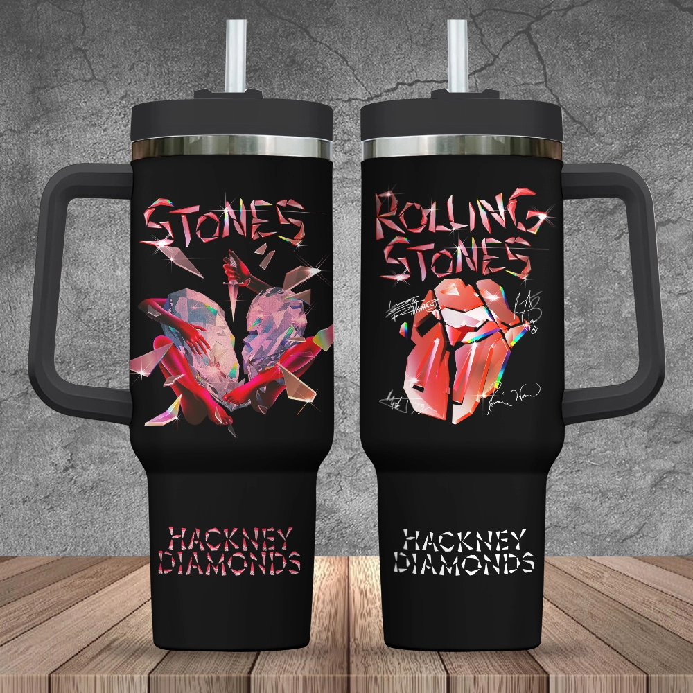 The Rolling Stones Music Custom Quencher 30oz or 40oz Stainless Steel Tumbler HG With Handle