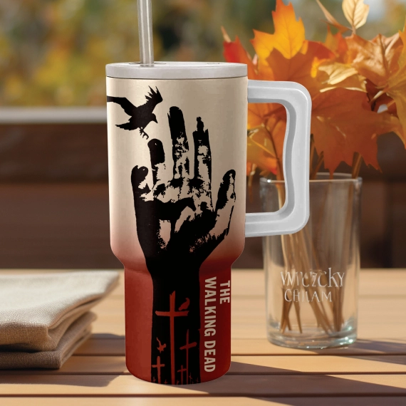 The Walking Dead TV Series Custom Quencher 30oz or 40oz Stainless Steel Tumbler With Handle, Best Gifts NVA