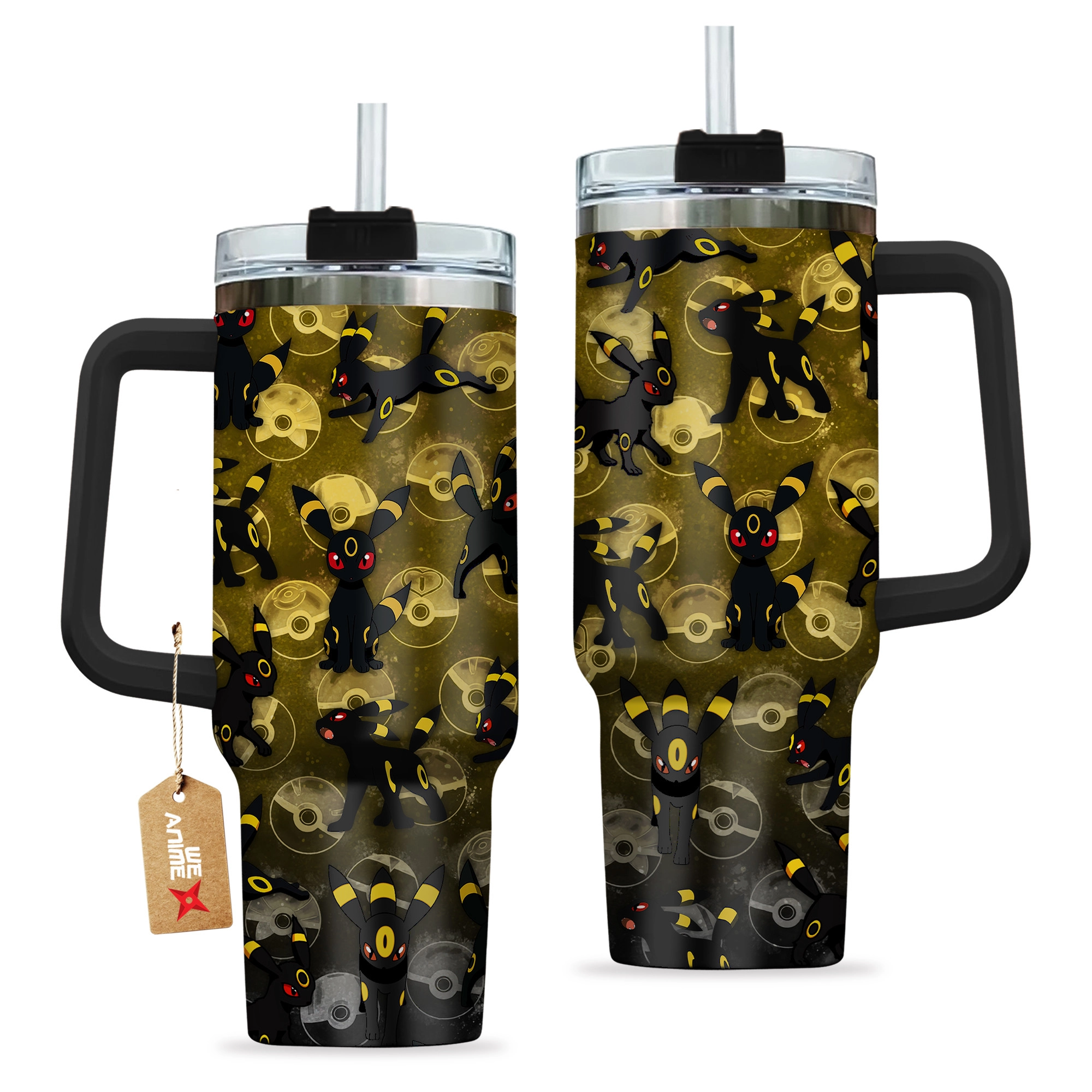 Umbreon Pokemon Anime Custom Quencher 30oz or 40oz Stainless Steel Tumbler With Handle HG