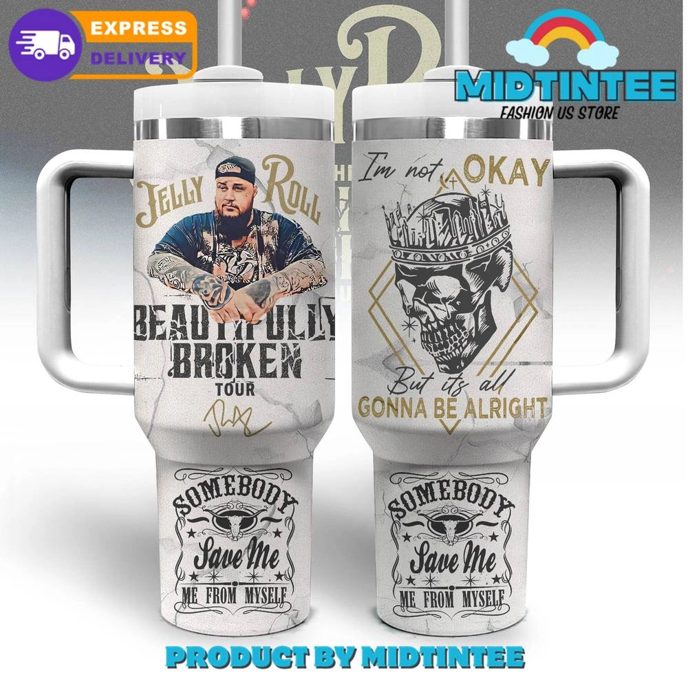 Jelly Roll Somebody Save Me 30oz or 40oz Tumbler With Handle HG