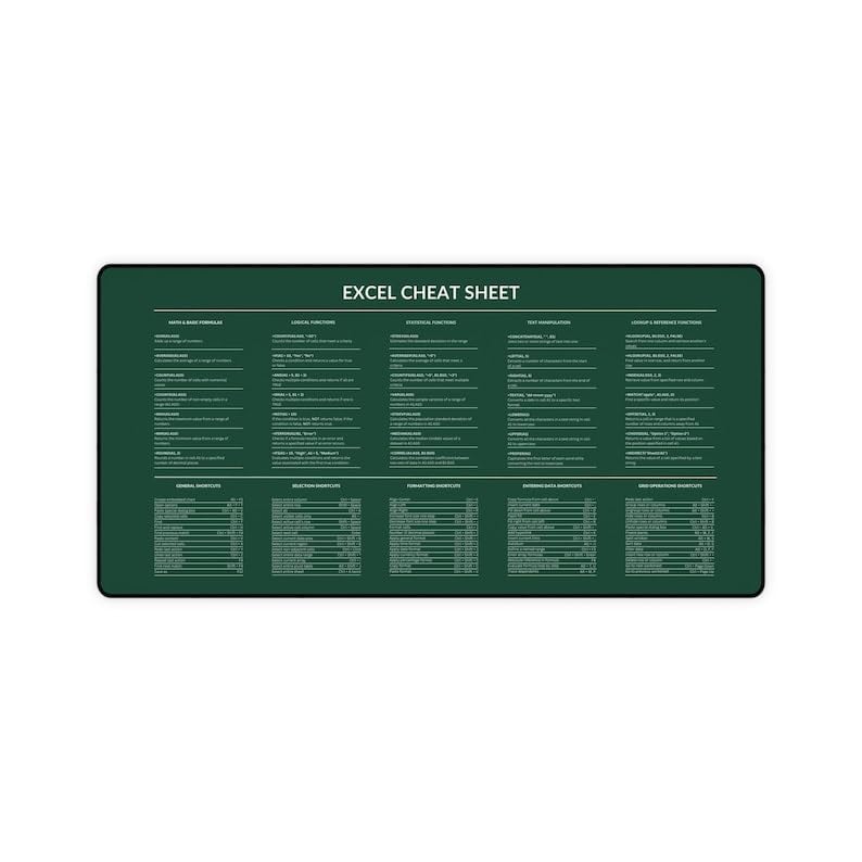 Excel Shortcuts keyboard mouse mat, Windows Shortcuts cheat sheet mouse pad, Word Shortcuts, Employee Gifts, computer accessories desk mats HG