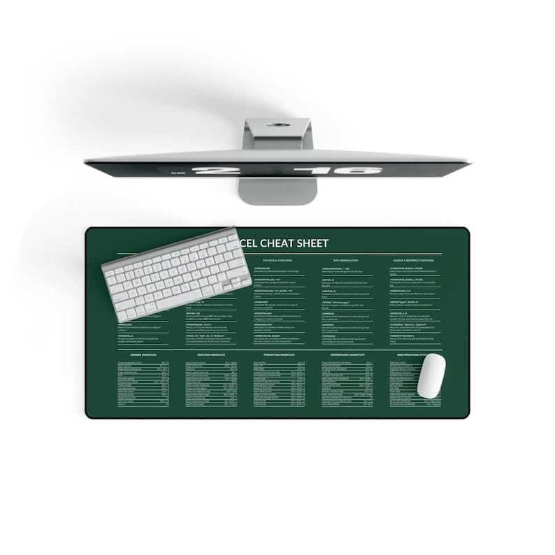 Excel Shortcuts keyboard mouse mat, Windows Shortcuts cheat sheet mouse pad, Word Shortcuts, Employee Gifts, computer accessories desk mats HG