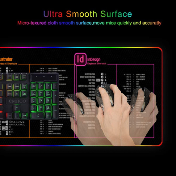 Designer Photo editing software Adobe Illustrator InDesign photoshop shortcut rgb mousepad Led photographers photography gifts  HG