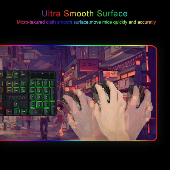 Anime Gaming RGB Mousepad Led Gaming Computer Accessories HG