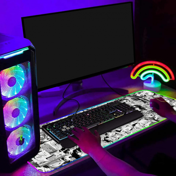 Anime Gaming RGB Mousepad Led Gaming Computer Accessories HG