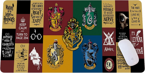 Harry Potter Wizard House Mouse mat, Fantasy Novels Mousepad Gaming Witch HG
