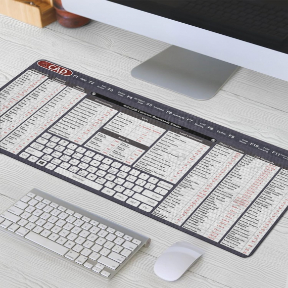 Engineer Architect Gifts Ultimate Auto cad Command Alia ses Shortcuts Mouse Mat, Quick Command Reference for Auto cad Users Mousepad,Gift for Architect Desk Mat Gaming Desk Mat HG