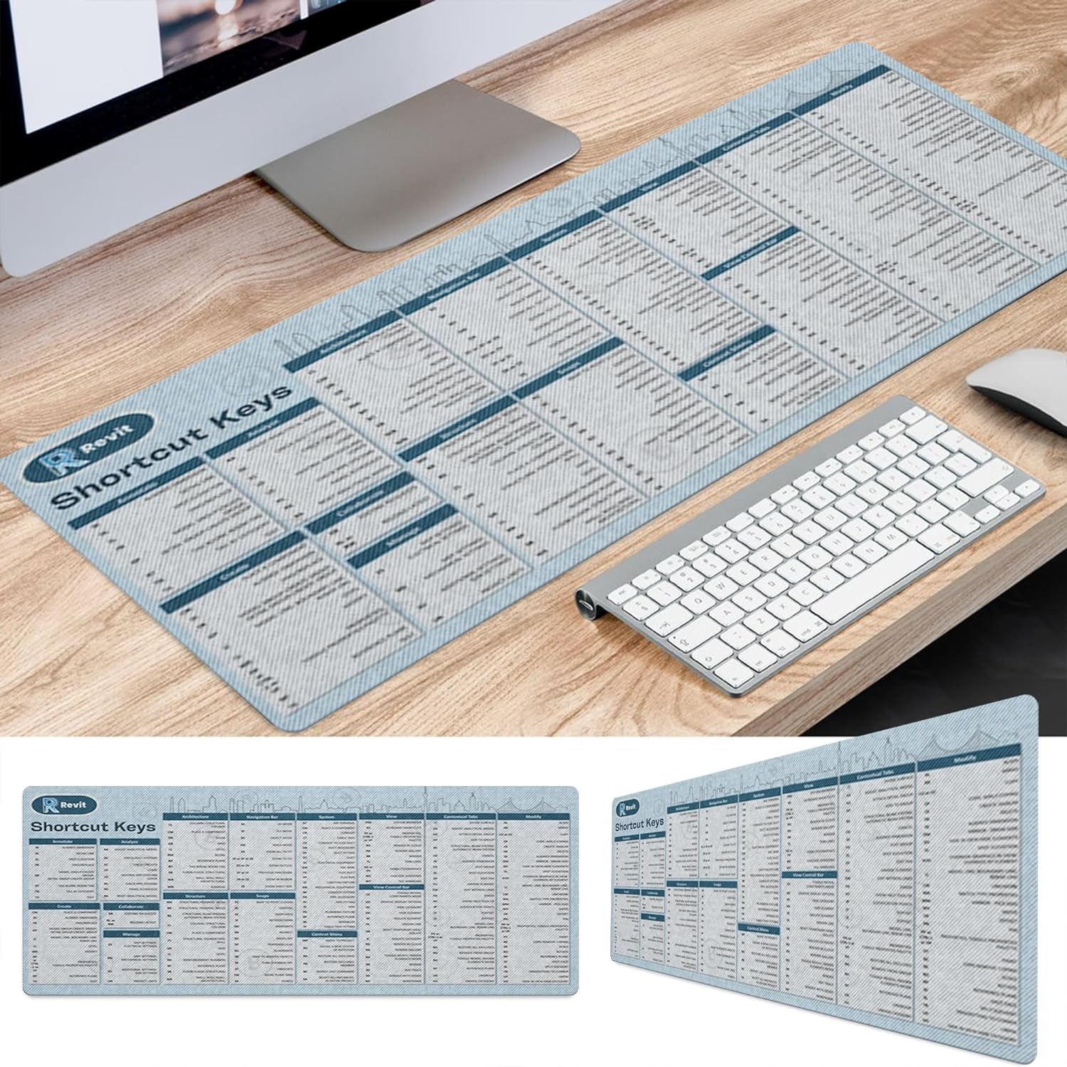 Autodesk Revit Shortcut Keys Mouse Mat, Revit Cheat Sheet Revit Quick Reference Extra Large Mousepad Desk Mat HG