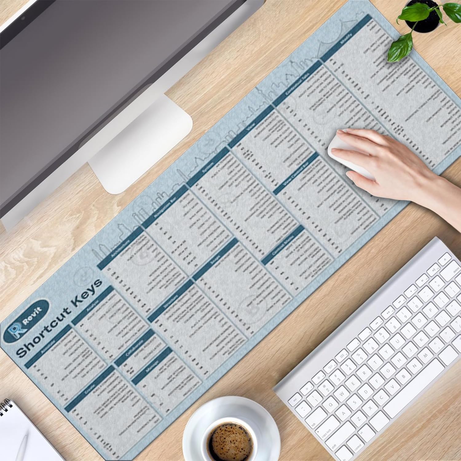 Autodesk Revit Shortcut Keys Mouse Mat, Revit Cheat Sheet Revit Quick Reference Extra Large Mousepad Desk Mat HG