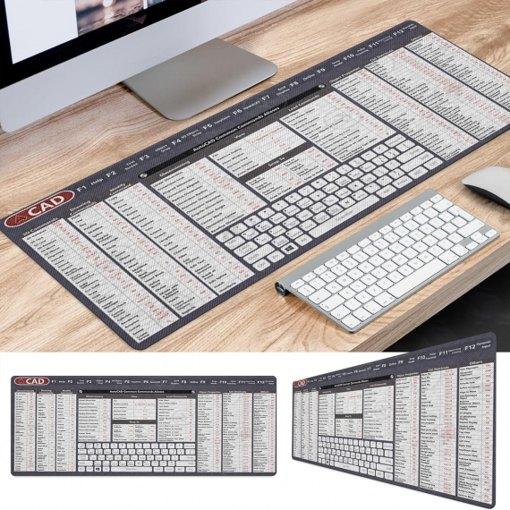 Engineer Architect Gifts Ultimate Auto cad Command Alia ses Shortcuts Mouse Mat, Quick Command Reference for Auto cad Users Mousepad,Gift for Architect Desk Mat Gaming Desk Mat HG