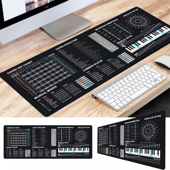 Music Theory Cheat Sheet Mousepad, Music theory Mouse Mat, Music cheat sheet Mouse Pad, Chords,Piano cheat sheet beginners, Musician, Music production, Home studio, Music studio, Beat Making HG