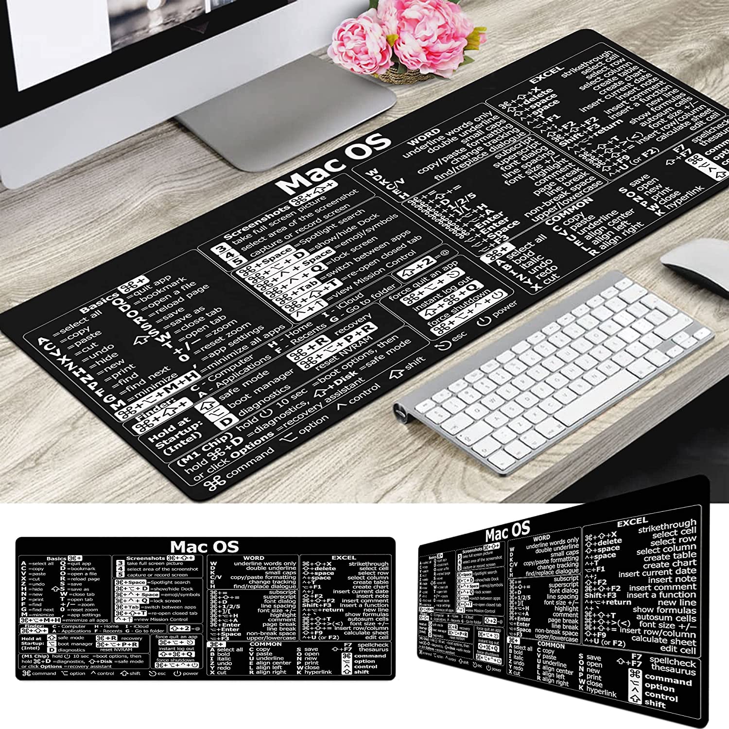 Mac os Shortcuts, excel Shortcuts Cheat Sheet, Mac OS (M1+Intel) + Word/Excel (for Mac) Quick Reference Guide Keyboard Shortcut Mouse Pad mac os Shortcuts Trader HG