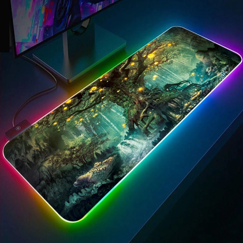 Fantasy World Gaming RGB Mousepad Led Gaming Computer Accessories HG
