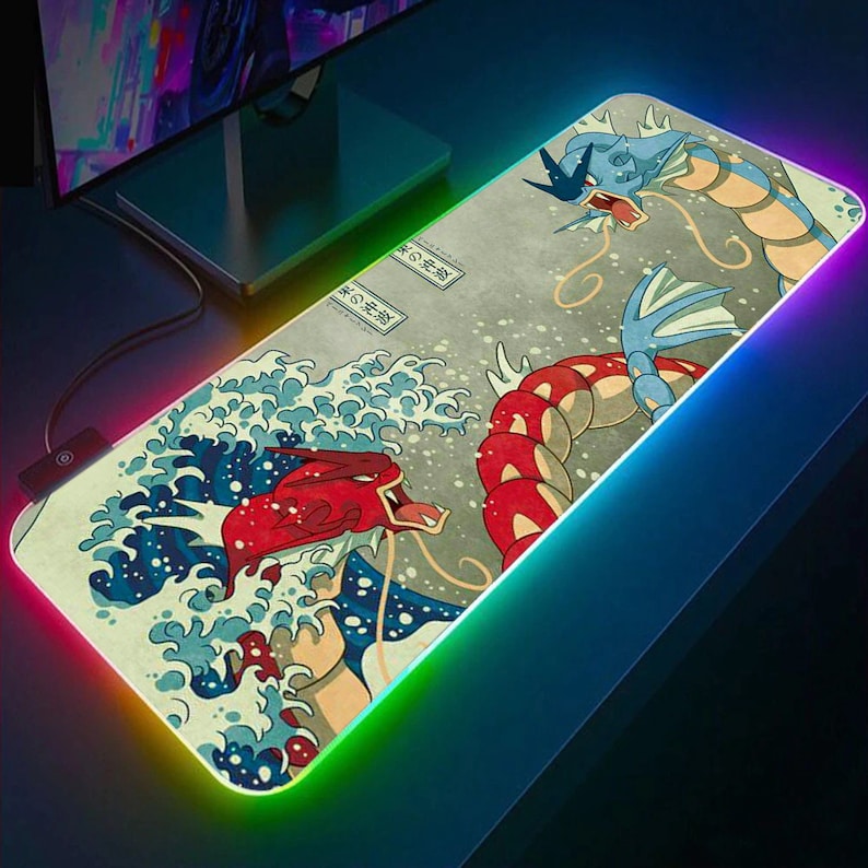 Water Pokemon Japnaese Anime Gaming RGB Mousepad Led Gaming Computer Accessories HG