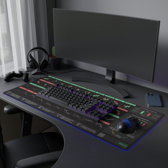 Trader's Charts Forex Trader Day Trader Stock Market Led Desk Mat HG (Copy)