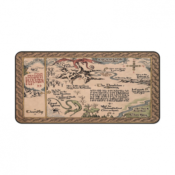 LOTR Middle Earth Map Mousepad | The Hobbit Map Desk Mat | Gift For Gamer | Mothers Day HFN Gift