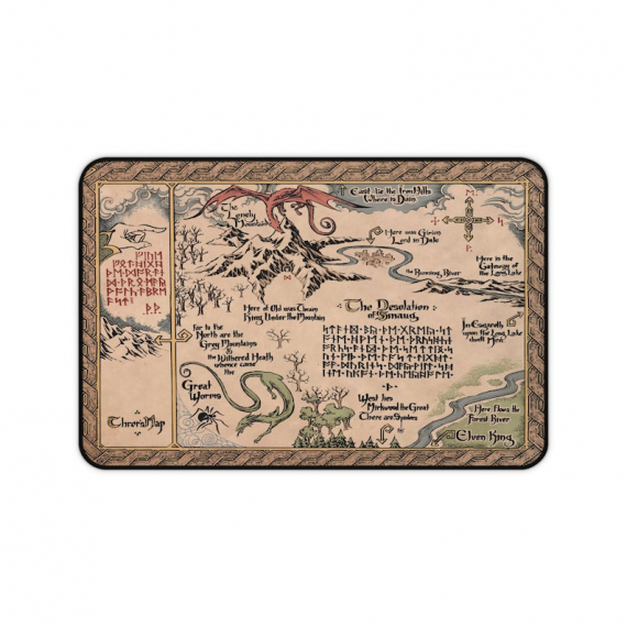 LOTR Middle Earth Map Mousepad | The Hobbit Map Desk Mat | Gift For Gamer | Mothers Day HFN Gift