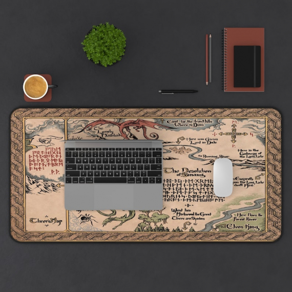 LOTR Middle Earth Map Mousepad | The Hobbit Map Desk Mat | Gift For Gamer | Mothers Day HFN Gift