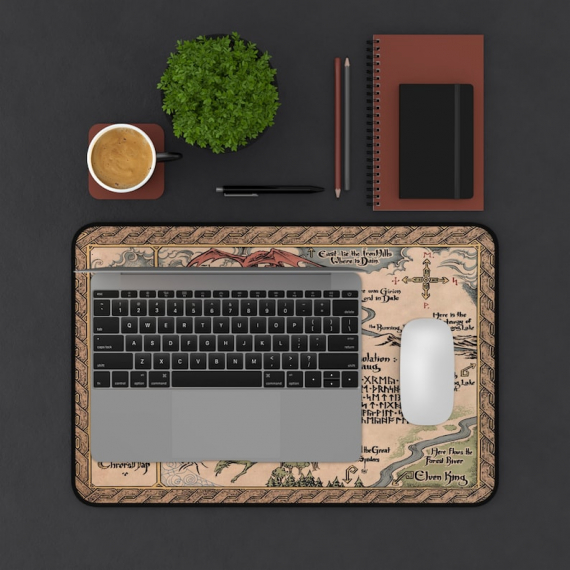 LOTR Middle Earth Map Mousepad | The Hobbit Map Desk Mat | Gift For Gamer | Mothers Day HFN Gift