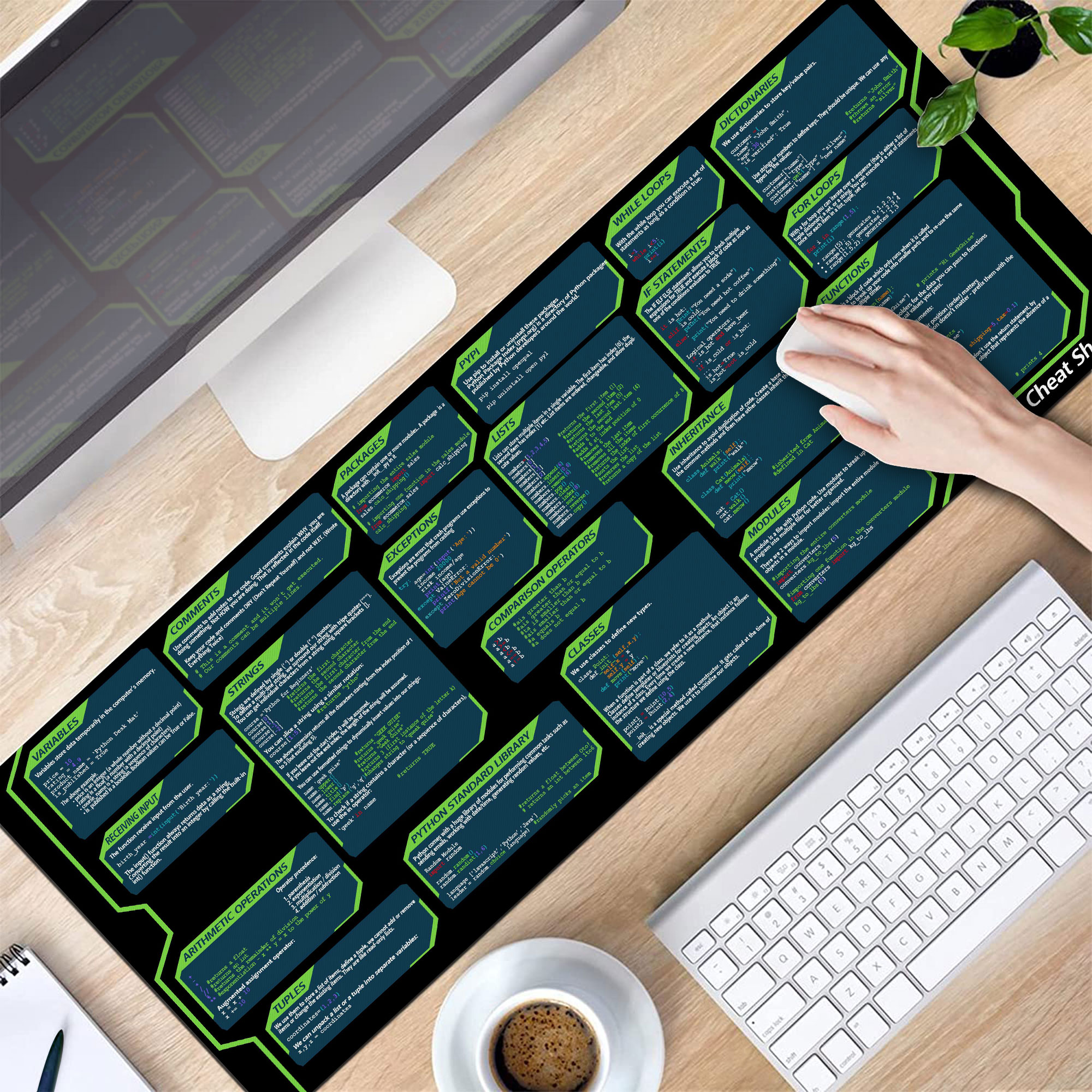 Python Cheat Sheet Mouse Mat HG