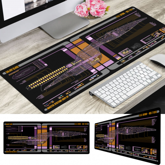 Sci-fi Control Console Display Desk Mat, Trekkie Trekker Large Mouse pad for Desk, Gamer Mouse pad, Laptop Pad Mat, Game Mat, Gaming Computer Accessories, Gaming Room Decor, SciFi Gift KMH
