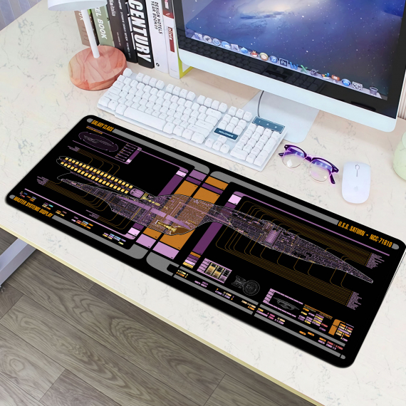 Sci-fi Control Console Display Desk Mat, Trekkie Trekker Large Mouse pad for Desk, Gamer Mouse pad, Laptop Pad Mat, Game Mat, Gaming Computer Accessories, Gaming Room Decor, SciFi Gift KMH