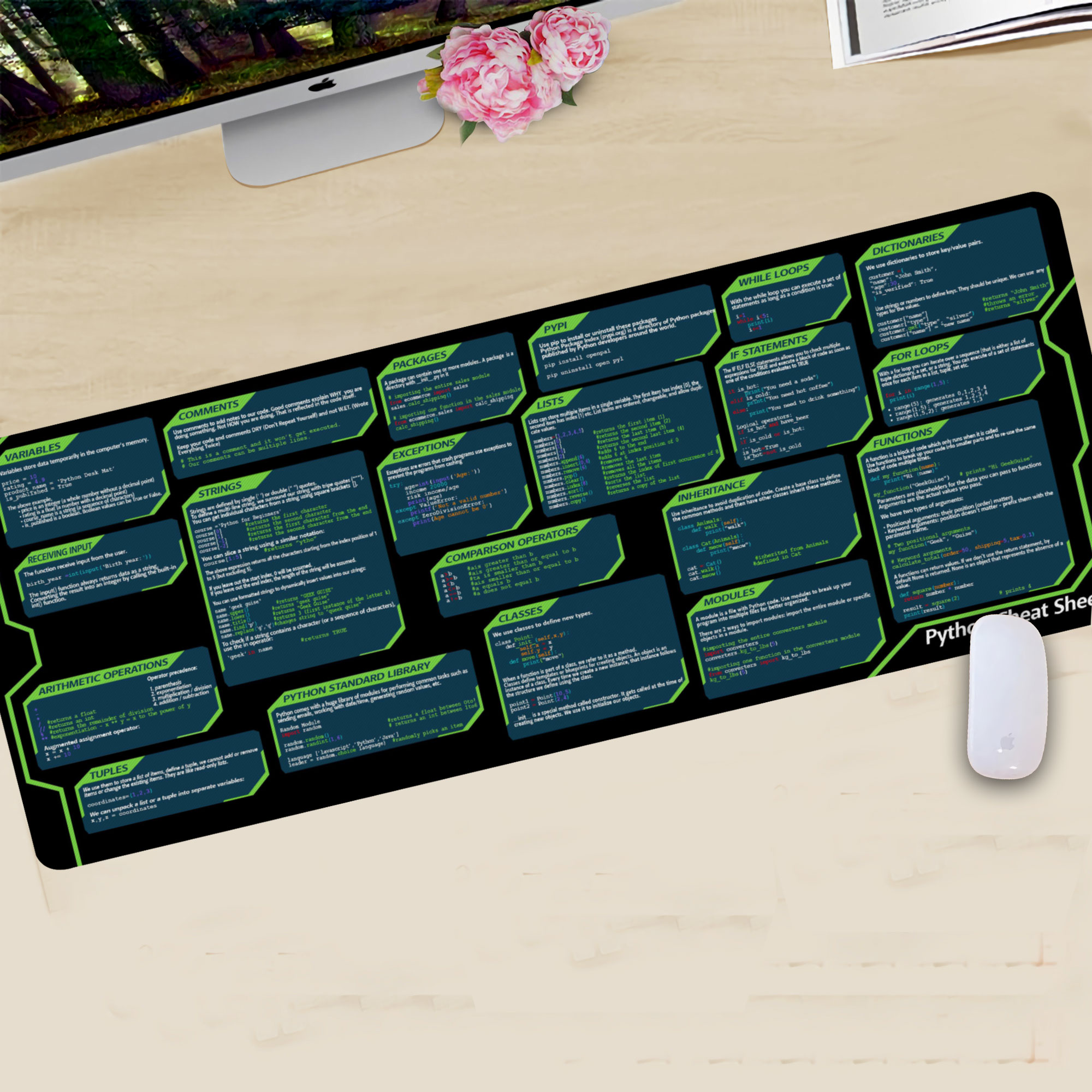 Python Cheat Sheet Mouse Mat HG