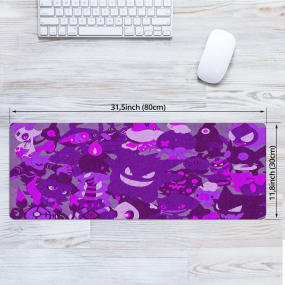 Ghost Gengar Mousepads, Desk Mat Protector,Cute Mouse Pad, Kawaii Desk Pad Protector,Anime Laptop Keyboard Play Mat,Gift for Girlfriend