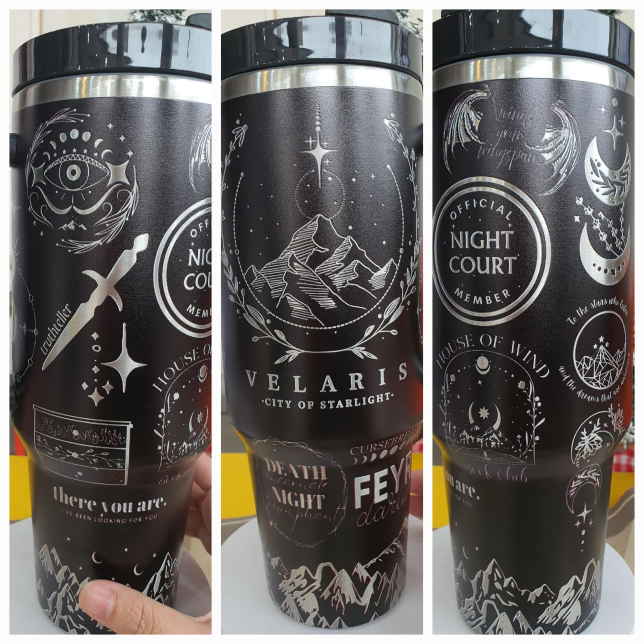 Personalized Velaris Engraved Tumbler 40Oz, HG City Of Starlight Tumbler, Thorns And Roses Cup, Velaris Coffee Tumbler, Gift For Fan