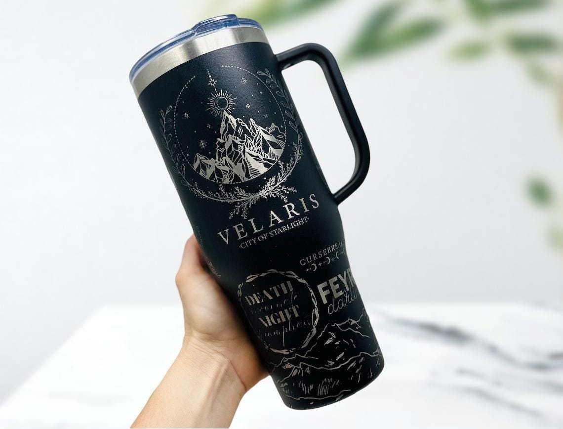 Personalized Velaris Engraved Tumbler 40Oz, HG City Of Starlight Tumbler, Thorns And Roses Cup, Velaris Coffee Tumbler, Gift For Fan