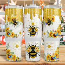 il_1140xN.5506694281_3cbs.jpg Bee 30oz or 40oz Quencher Tumbler Gift For Her Him Birthday Gift LN Flowers Let It Bee Gift